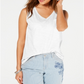 Style & Co Women's Cotton V Neck Tank Top White Size Small