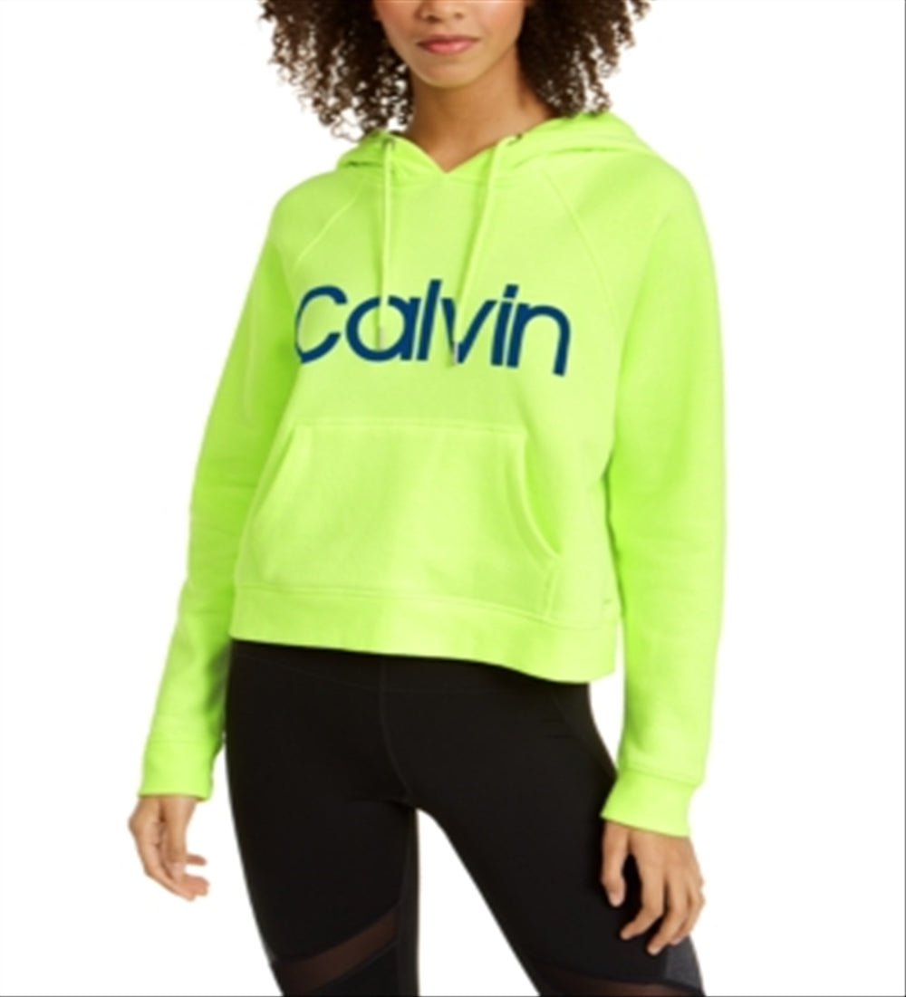 Calvin Klein Women's Performance Relaxed Logo Hoodie Green Size Large