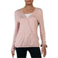 INC International Concepts Women's Long Sleeve V Neck Top Pink  Size Medium