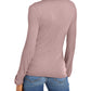 INC International Concepts Women's Long Sleeve V Neck Top Pink  Size Medium