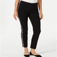 JM Collection Women's Side Striped Tummy Control Pants Black Size Petite Small