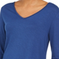 Style & Co Women's V Neck Chiffon Hem Top Blue Size Medium