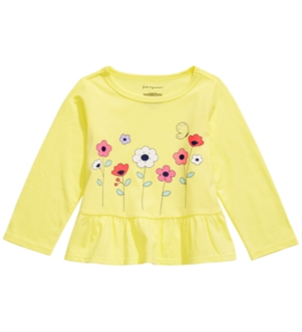 First Impressions Baby Girl's Cotton Floral Print T-Shirt Yellow Size 6-9MOS