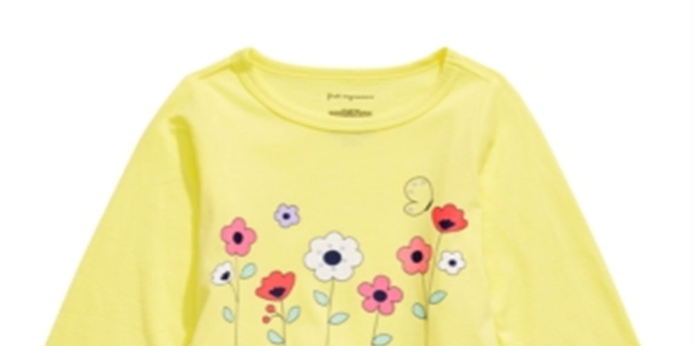 First Impressions Baby Girl's Cotton Floral Print T-Shirt Yellow Size 6-9MOS