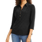 Charter Club Women's Polo Dressy Blouse Black Size Petite Small