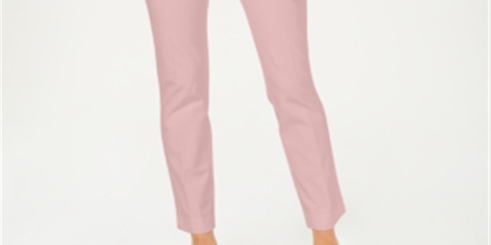 Charter Club Women's Tummy Control Slim Fit Pants Pink Size 4