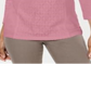 Karen Scott Women's Lace Front Henley Top Pink Size Small