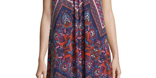 John Paul Richard Women's Printed Knit Dress Navy Combo  Size L