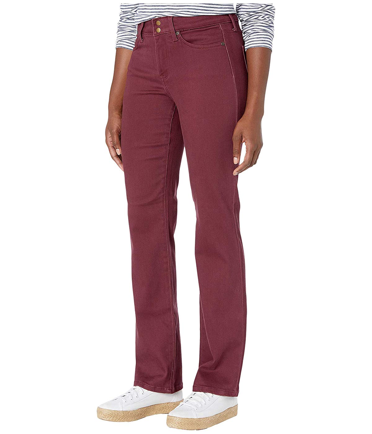 NYDJ Women's Marilyn Straight Pants Red Size 4 Petite