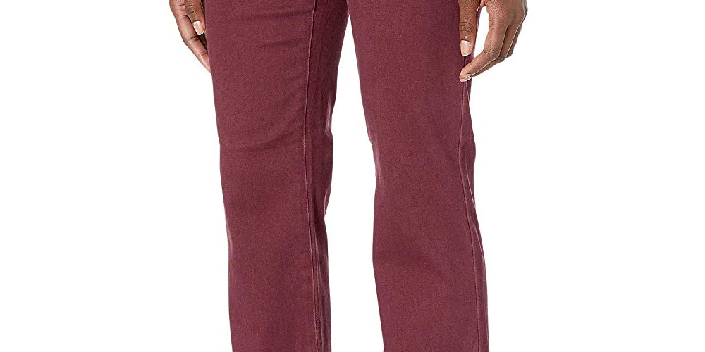 NYDJ Women's Marilyn Straight Pants Red Size 4 Petite