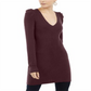INC International Concepts Women's V Neck Tunic Sweater Burgundy Size Petite XL