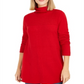 Style & Co Women's Exposed Seam Mock Neck Tunic Sweater Red Size X-Large