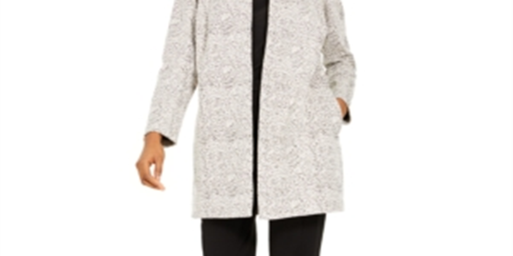 Alfani Women's Open Front Jacquard Jacket Pink Size Petite Small