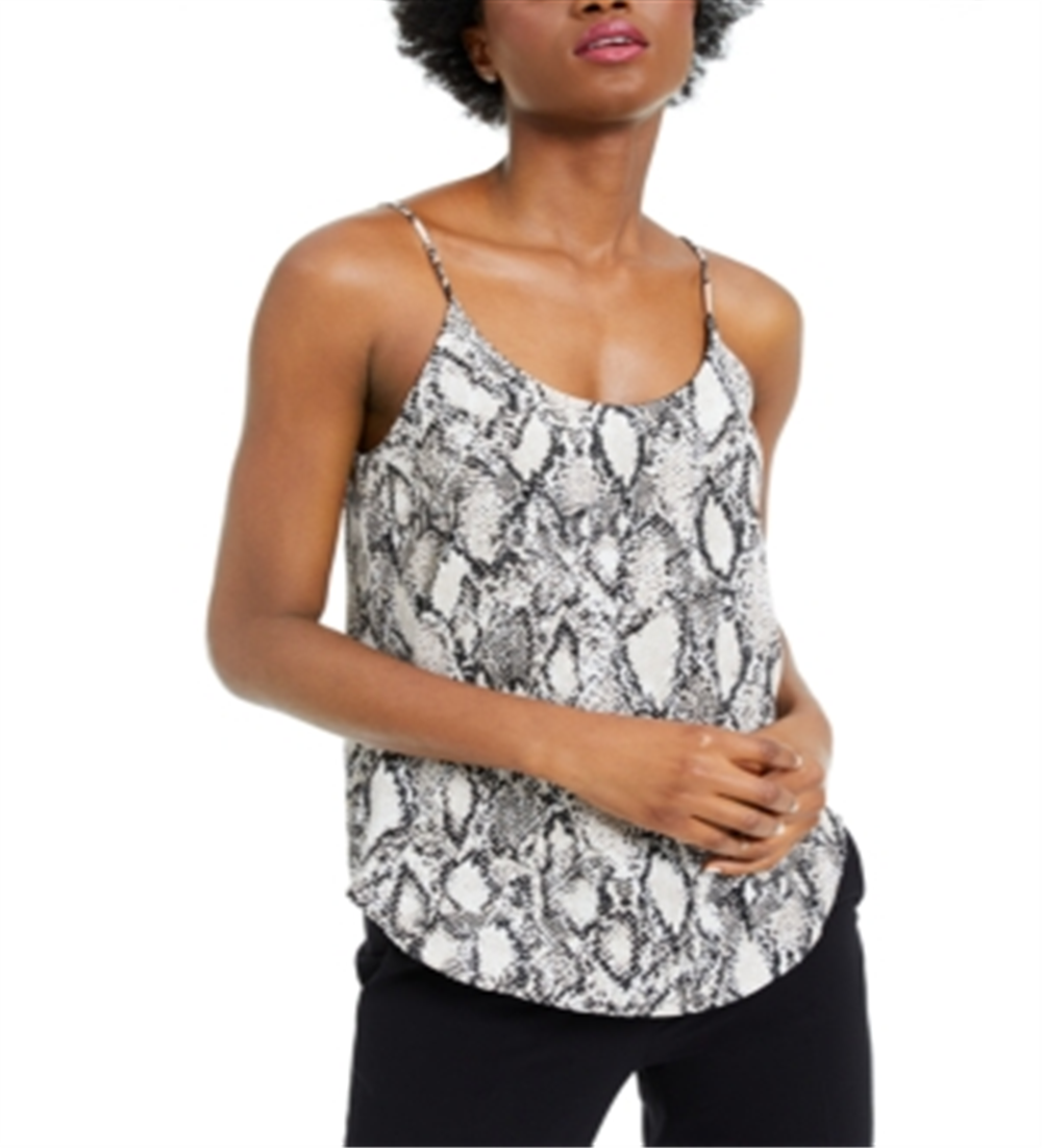 Bar III Women's Snake Print Woven Camisole Brown Size X-Small
