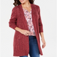 Karen Scott Women's Turbo Duster Cardigan Red Size X-Small