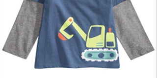 First Impressions Baby Boy's Bulldozer Print Layered Look T-Shirt Blue Size 24MOS