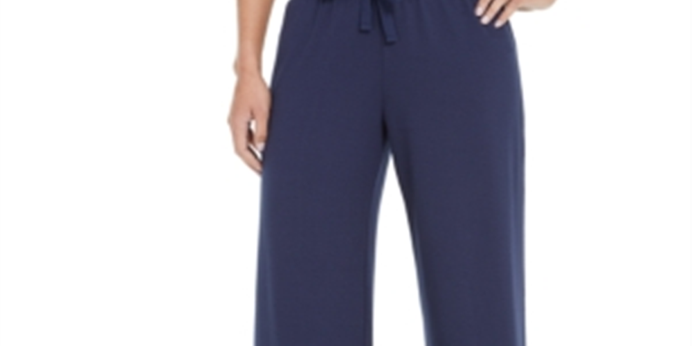 Style & Co Women's Wide Leg Tie Waist Pants Blue Size X-Small