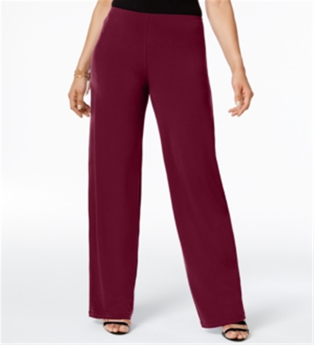 Alfani Women's Knit Wide Leg Pant Merlot Size Petite L