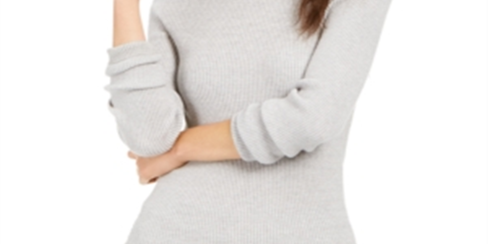 Style & Co Women's Ribbed Turtleneck Sweater Gray Size X-Large