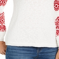 Style & Co Women's Fair Isle Boat Neck Sweater White Size X-Small