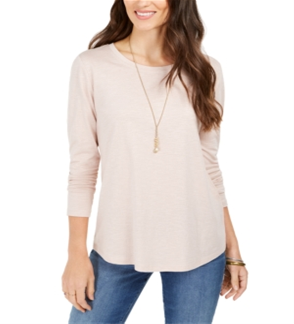 Style & Co Women's Speckled Shimmer Top Brown Size Medium
