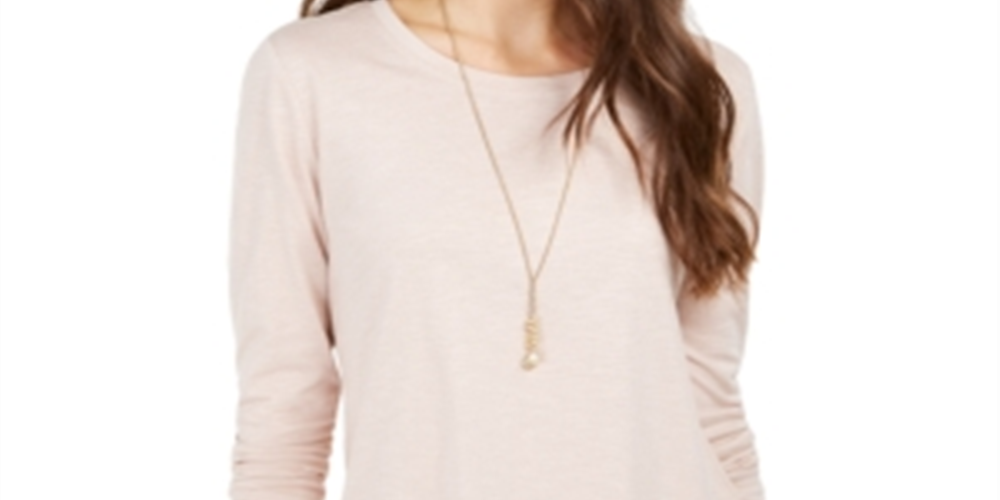 Style & Co Women's Speckled Shimmer Top Brown Size Medium
