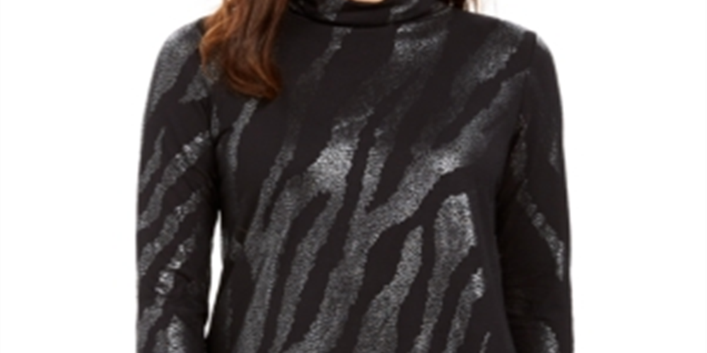 JM Collection Women's Turtleneck Top Black Size X-Small