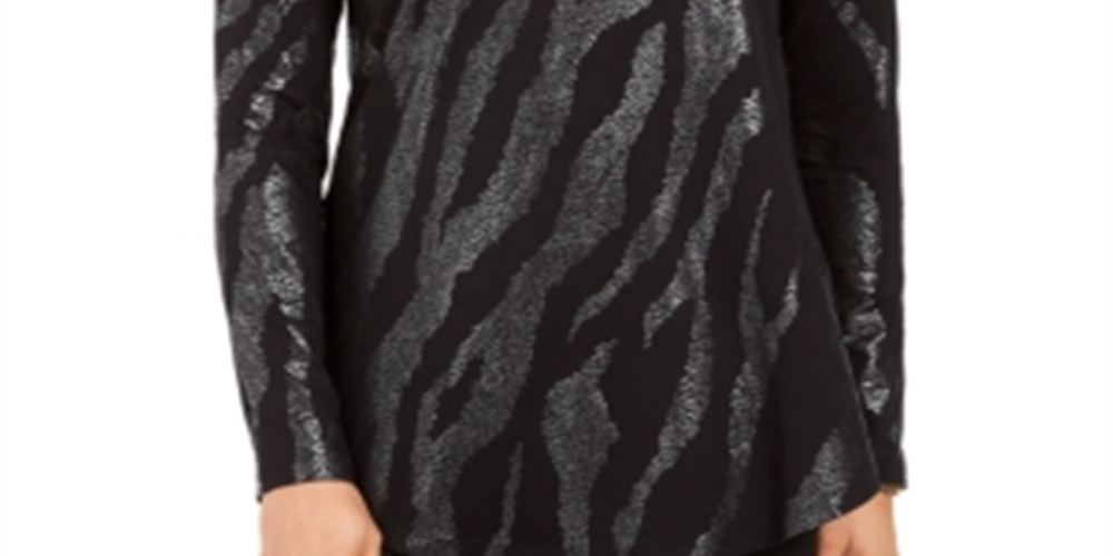 JM Collection Women's Turtleneck Top Black Size X-Small