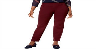 Charter Club Women's Cambridge Slim Leg Tummy Slimming Leggings Maroon Size 8P