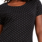 Karen Scott Women's Dot Print T-Shirt Black- White Dot   Size XS