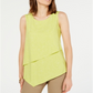 Alfani Women's Asymmetrical Overlay Top Green Size Petite S