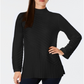 Charter Club Women's Patterned Mock Turtleneck Sweater Black Size Petite XL