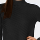 Charter Club Women's Patterned Mock Turtleneck Sweater Black Size Petite XL