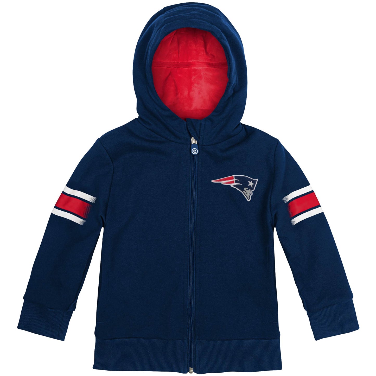 Cubcoats Boy's Toddler New England Patriots 2-in-1 Transforming Full-Zip Hoodie & Soft Plushie Navy