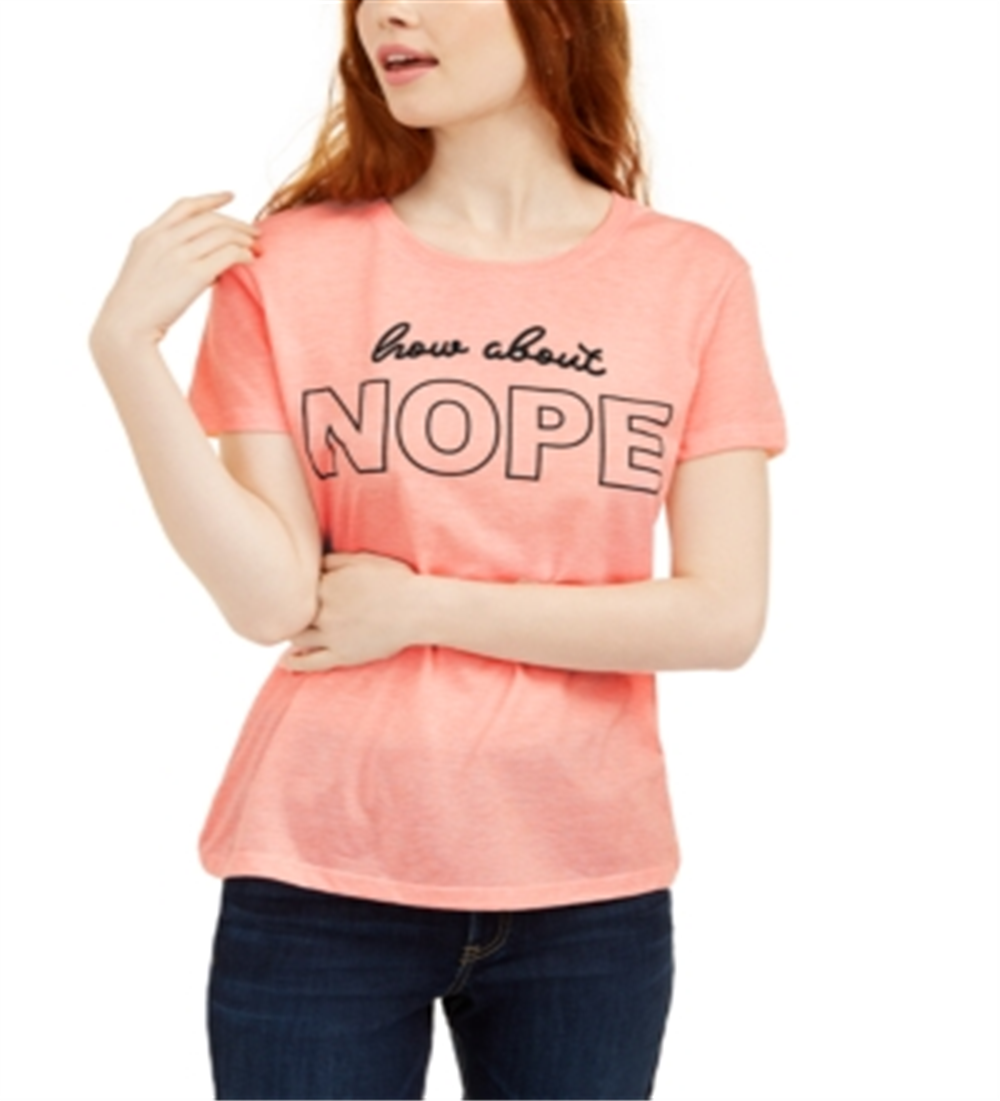 Love Tribe Junior's Nope Graphic T-Shirt Orange Size Medium