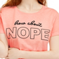 Love Tribe Junior's Nope Graphic T-Shirt Orange Size Medium