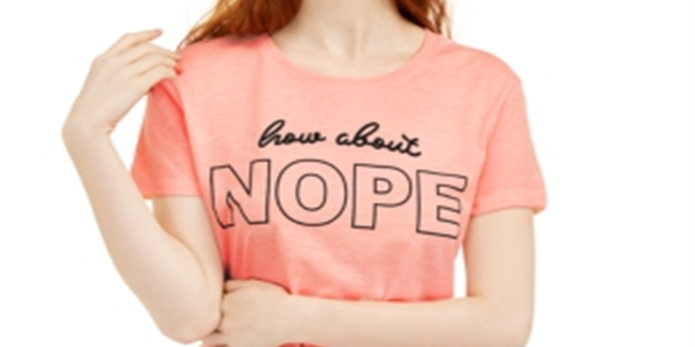 Love Tribe Junior's Nope Graphic T-Shirt Orange Size Medium