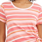 Style & Co Women's Striped Tie Side Top Pink Size Large