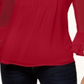 Charter Club Women's Double Ruffle Solid Pintuck Top Red Size Petite Medium