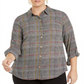 Charter Club Women's Plus Roll Sleeve Plaid Shirt Black  Size 3XL