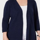 Karen Scott Women's Ribbed Yoke Cardigan Sweater Blue Size Small