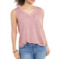 Style & Co Women's Chest Pocket Burnout Top Purple Size Small