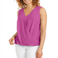 JM Collection Women's Sleeveless Studded Draped Top Pink Size Small