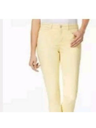 Charter Club Women's Chelsea Tummy Control Skinny Leg Ankle Pants Yellow Size 12
