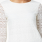 Charter Club Women's Lace 3/4 Sleeve Top White Size Petite Small