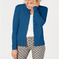 Charter Club Women's Long Sleeve Button Front Cardigan Blue Size Small
