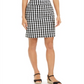 Charter Club Women's Gingham Pull on Skirt  Black Size X-Large