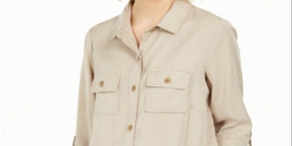 Charter Club Women's Utility Shirt Brown Size XX-Large