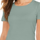 Style & Co Women's Scoop Neck T-Shirt Mint  Size Large