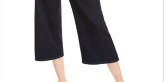 Oat Women's Wide Leg Tie Waist Jeans Navy Size XL